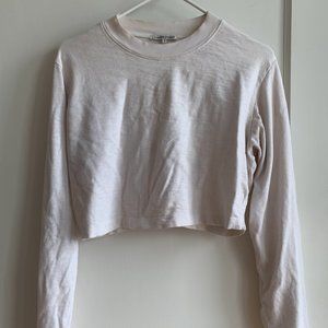 Cotton Citizen white long sleeve crop top